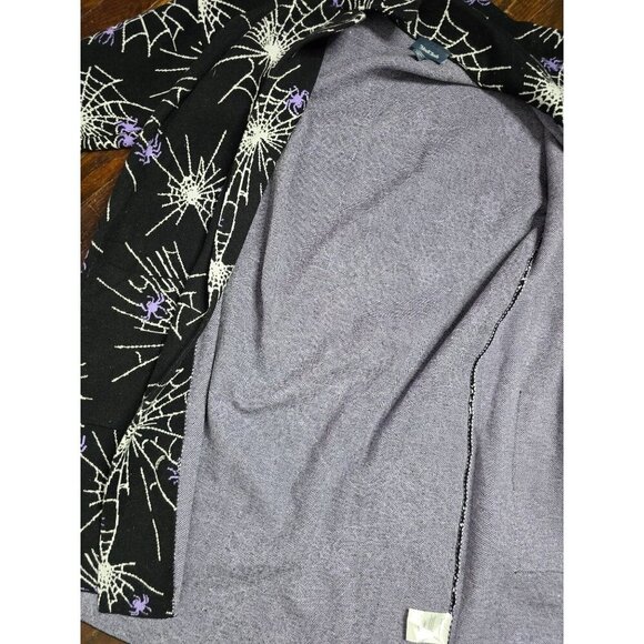 ❤️Modcloth The Wonderful Webs We Weave Halloween Sweater Goth Cardigan - Picture 4 of 10